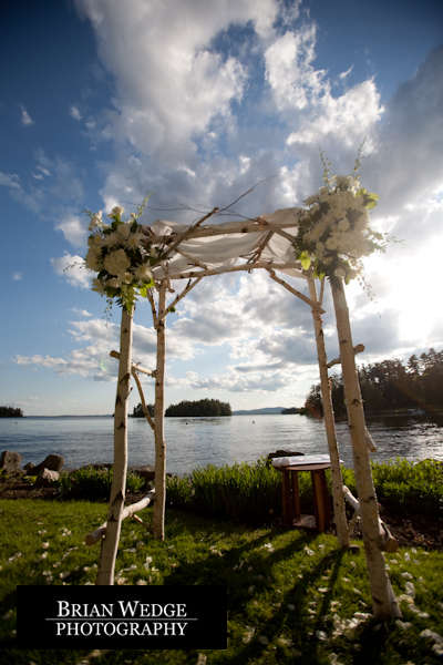 birch wood wedding arch